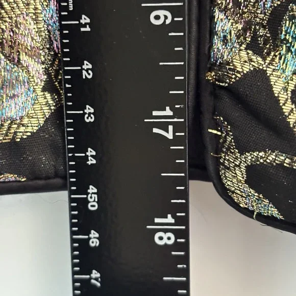 Vintage Patra Jacket 14 Lame' Floral Metallic Black Cocktail Evening Glam - Picture 10 of 12